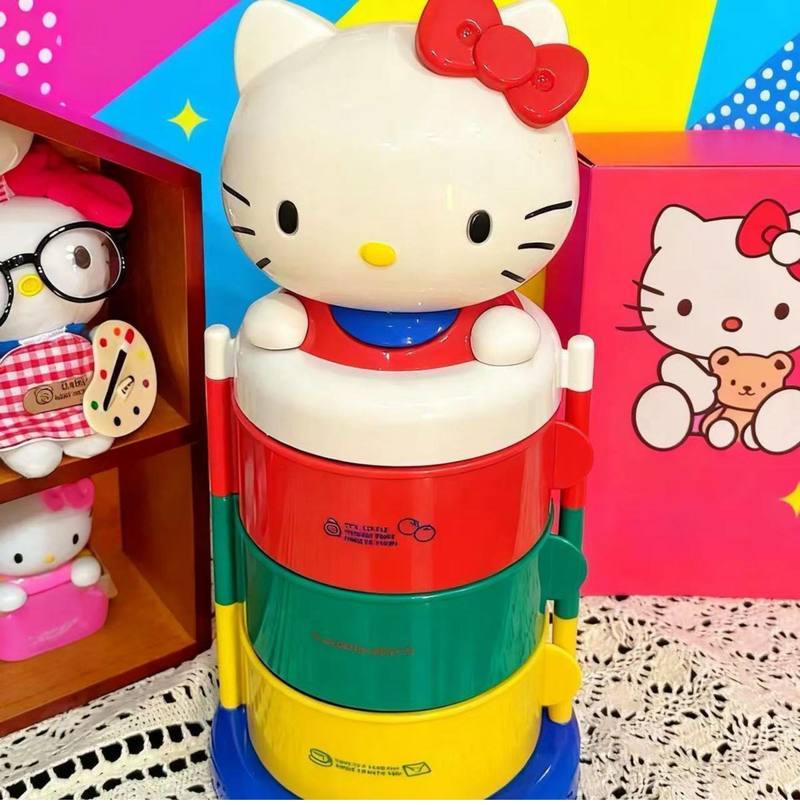 Office Furniture Online - Cartoon-Figur Hello Kitty Aufbewahrungsbox Drehbare Dreischichtige