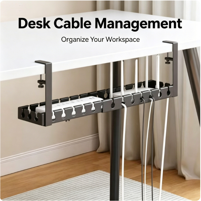 Office Furniture Used - Untertisch-Teleskop-Aufbewahrungsregal Metall-Kabelmanagement-Ablage Ohne Bohren Schreibtisch-Kabelorganizer Home-Office-Zubehör