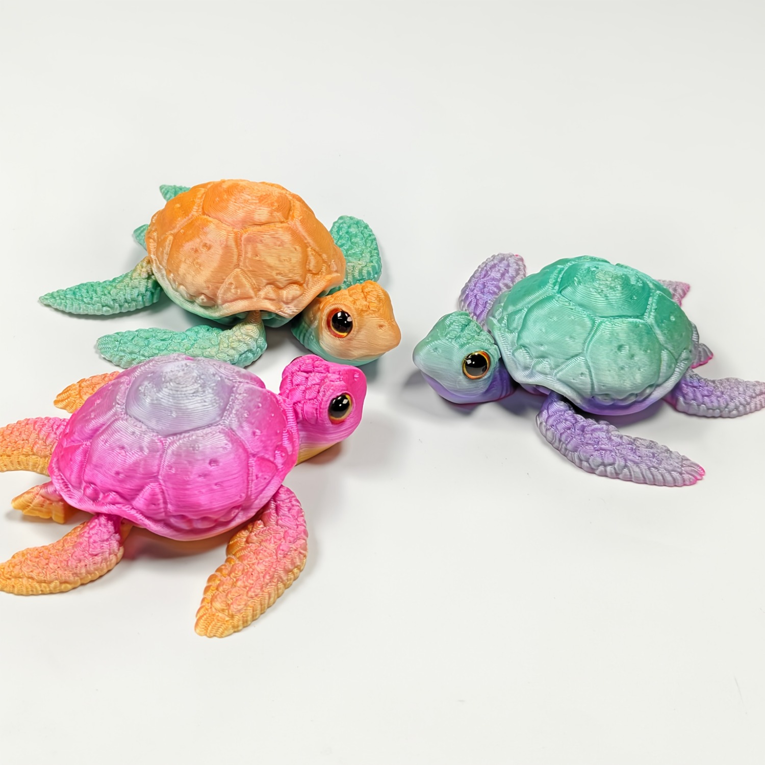 Office Furniture Online - 3D-gedrucktes buntes Meeresschildkrötenmodell Schildkrötenstatus Flexibles Gelenk