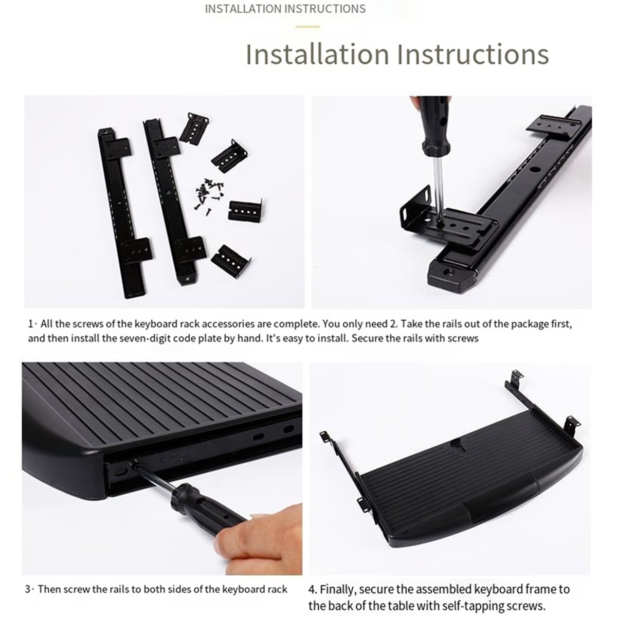Keyboard Drawer Under - Robuste Gleitschiene für Tastaturauszug unter dem